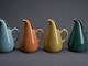 Russel Wright (1904–76) Four American Modern pitchers Designed 1937 Glazed earthenware Each: 10¾ x 8⅛ x 6½ (27.3 x 20.6 x 16.5 cm) Produced by Steubenville Pottery Company, Steubenville, Ohio : Photo by © Shane Culpepper, Tulsa