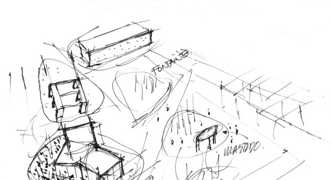 Sketch of relationship between architectural components (Daudelin block) : Photo credit © NIPPAYSAGE